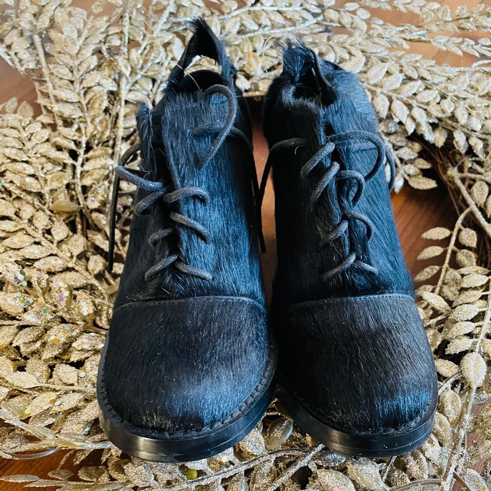 Alexander Wang Black Calf hair Wedge Oxfords - Picture 3 of 11
